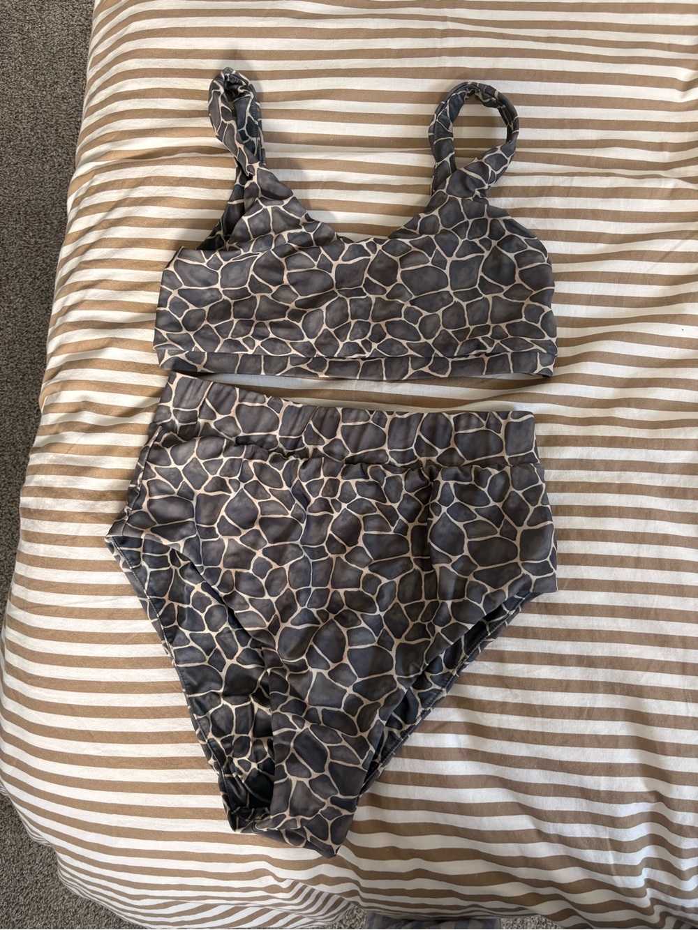 High-Waist Giraffe-Print Bikini Set